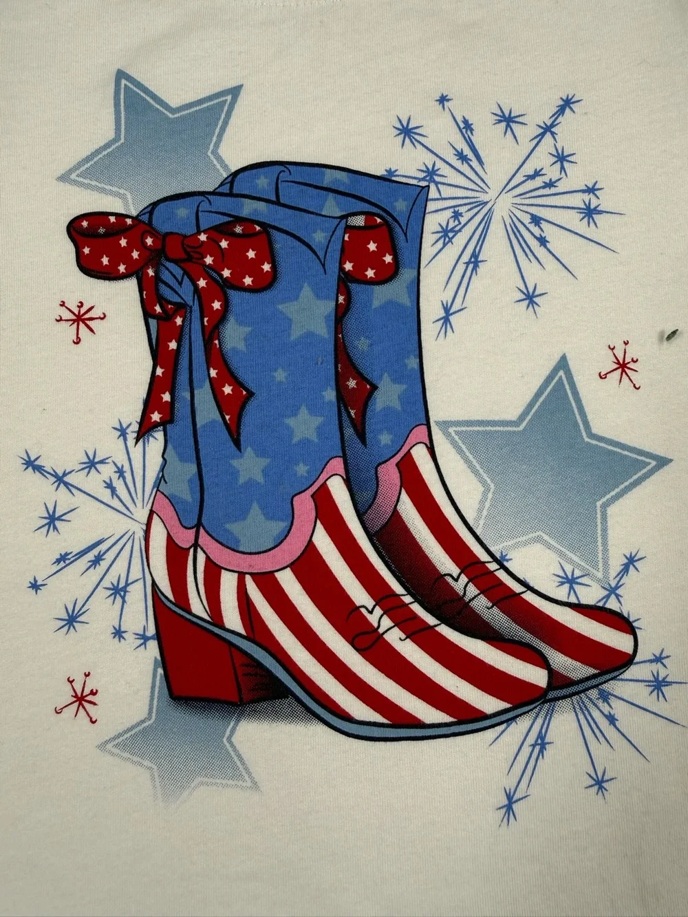 THE CHILDRENS PLACE Girls 3T  Patriotic Cowboy Boots Graphic Western Americana